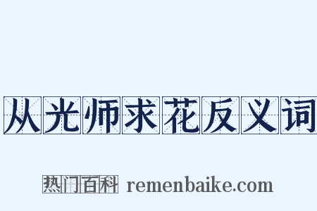 从光师求花反义词是什么意思的图片